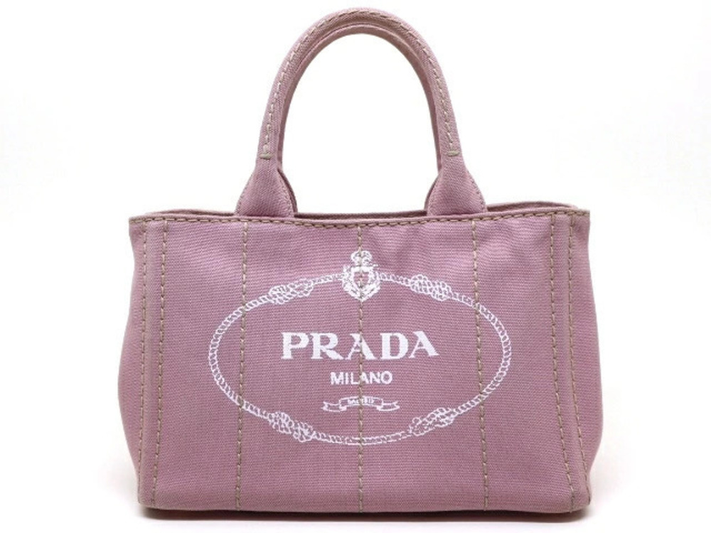 Prada Canapa 2way Shoulder Bag Canvas Pink